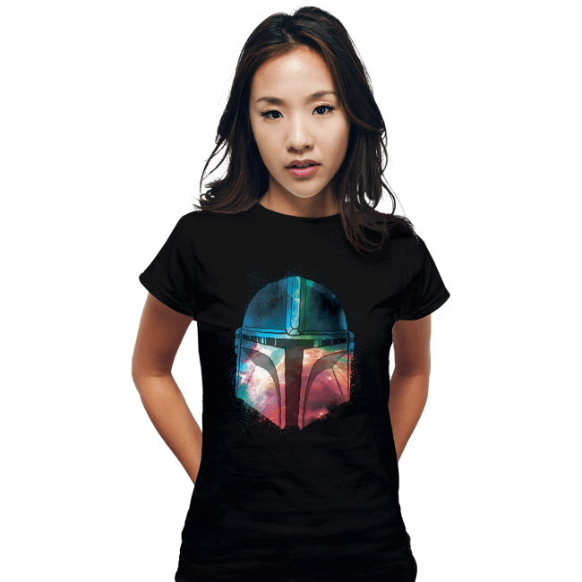 Daily_Deal_Shirts Fitted Shirts, Woman / Small / Black Galactic Mandalorian