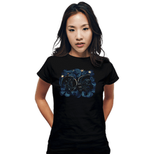 Load image into Gallery viewer, Secret_Shirts Fitted Shirts, Woman / Small / Black Starry Alien
