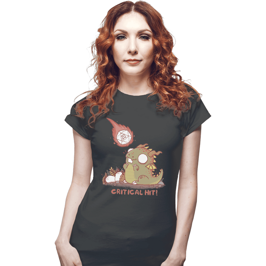 Shirts Fitted Shirts, Woman / Small / Charcoal Critical Hit
