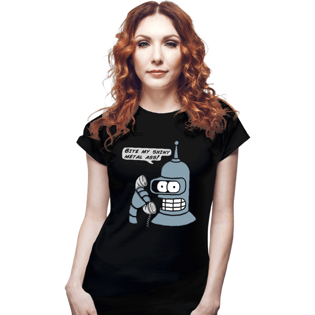 Secret_Shirts Fitted Shirts, Woman / Small / Black Robot On The Phone