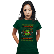 Load image into Gallery viewer, Shirts Fitted Shirts, Woman / Small / Irish Green Raphael Christmas
