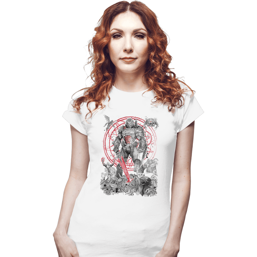 Shirts Fitted Shirts, Woman / Small / White The Hell Walker