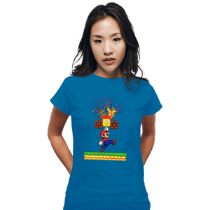 Shirts Fitted Shirts, Woman / Small / Sapphire Super Paint Splatter