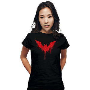 Daily_Deal_Shirts Fitted Shirts, Woman / Small / Black Future Bat Graffiti