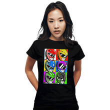 Load image into Gallery viewer, Shirts Fitted Shirts, Woman / Small / Black Pop Art Power Rangers
