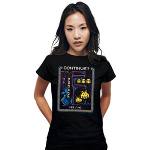 Shirts Fitted Shirts, Woman / Small / Black Retro Arcade