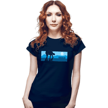 Load image into Gallery viewer, Secret_Shirts Fitted Shirts, Woman / Small / Navy Snowy Invasion
