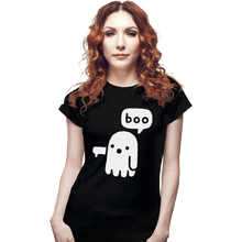 Load image into Gallery viewer, Shirts Fitted Shirts, Woman / Small / Black Ghost Of Disapproval
