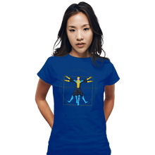 Load image into Gallery viewer, Daily_Deal_Shirts Fitted Shirts, Woman / Small / Royal Blue Vitruvian Invincible
