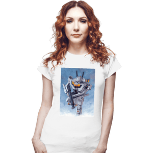 Daily_Deal_Shirts Fitted Shirts, Woman / Small / White VF-1S Watercolor