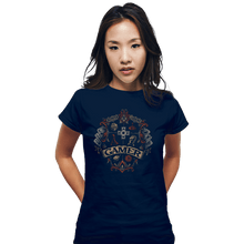 Load image into Gallery viewer, Shirts Fitted Shirts, Woman / Small / Navy Gamer Crest
