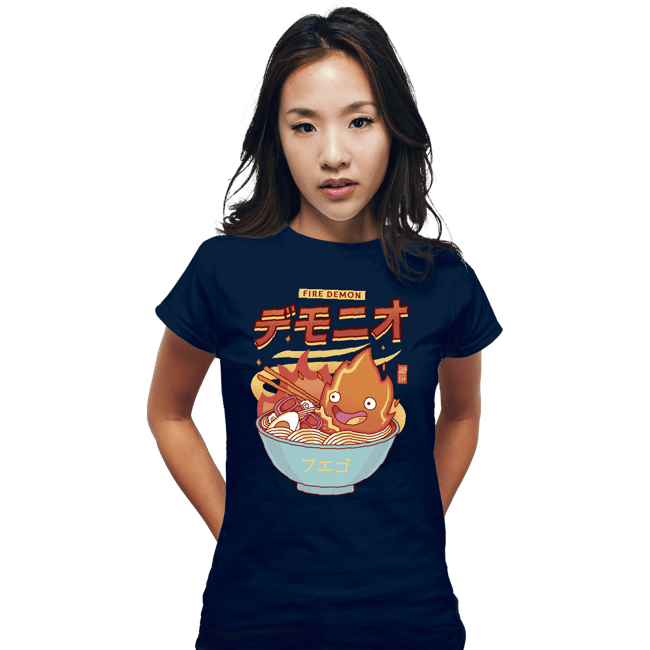 Secret_Shirts Fitted Shirts, Woman / Small / Navy The Fire Demon Ramen