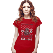 Load image into Gallery viewer, Shirts Fitted Shirts, Woman / Small / Red Vader Christmas
