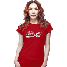 Load image into Gallery viewer, Shirts Fitted Shirts, Woman / Small / Red Enjoy Time Travel
