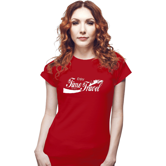 Shirts Fitted Shirts, Woman / Small / Red Enjoy Time Travel