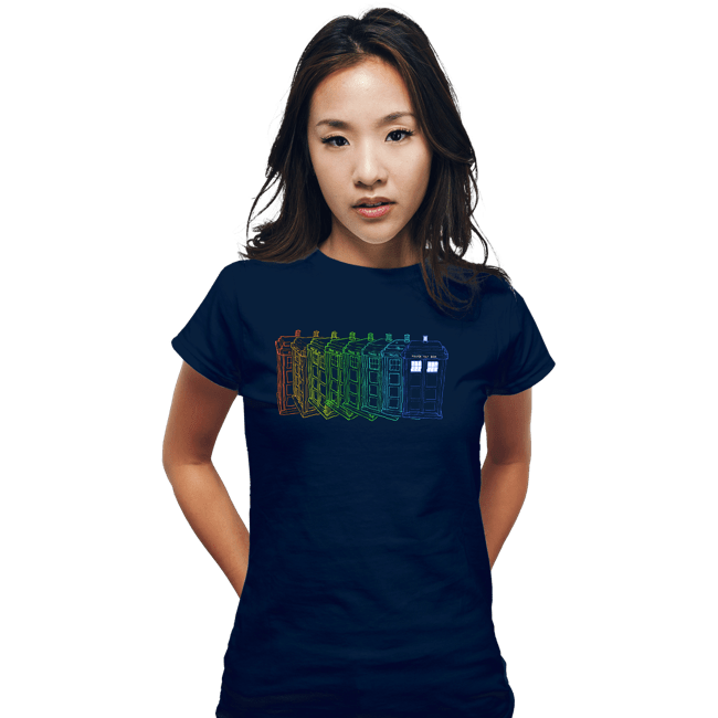 Secret_Shirts Fitted Shirts, Woman / Small / Navy Tardis Trail