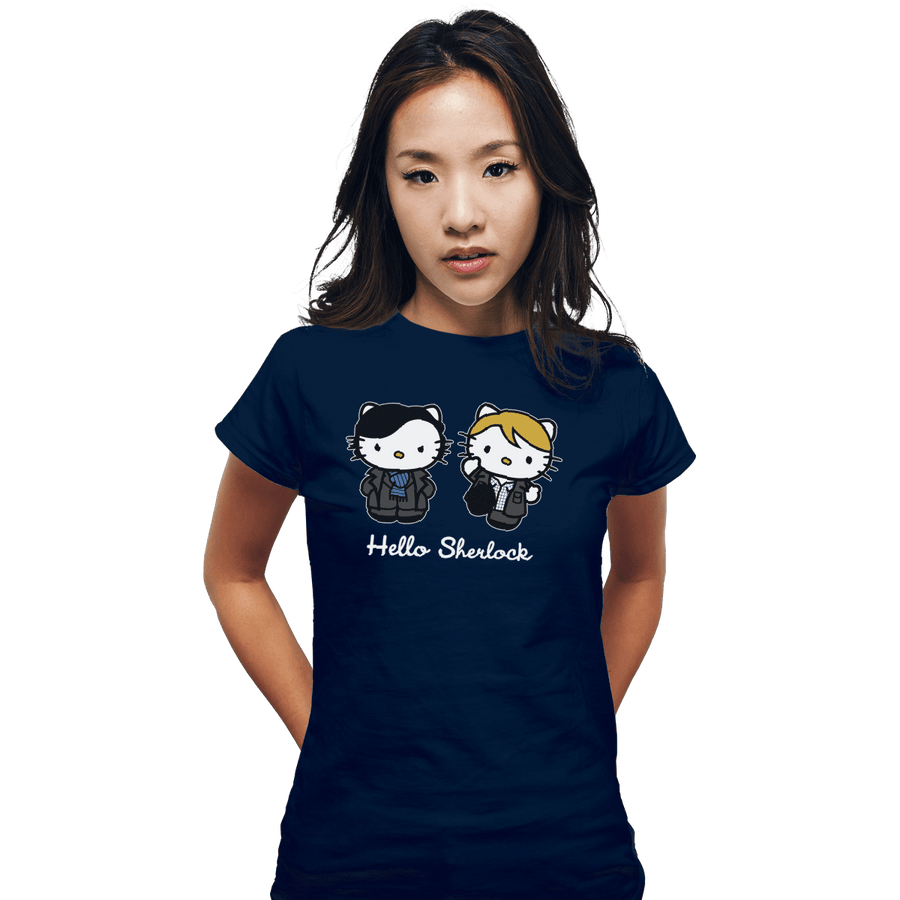 Shirts Fitted Shirts, Woman / Small / Navy Hello Sherlock