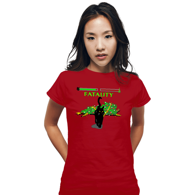 Daily_Deal_Shirts Fitted Shirts, Woman / Small / Red Christmas Kombat