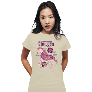 Shirts Fitted Shirts, Woman / Small / White Unicorn Anatomy