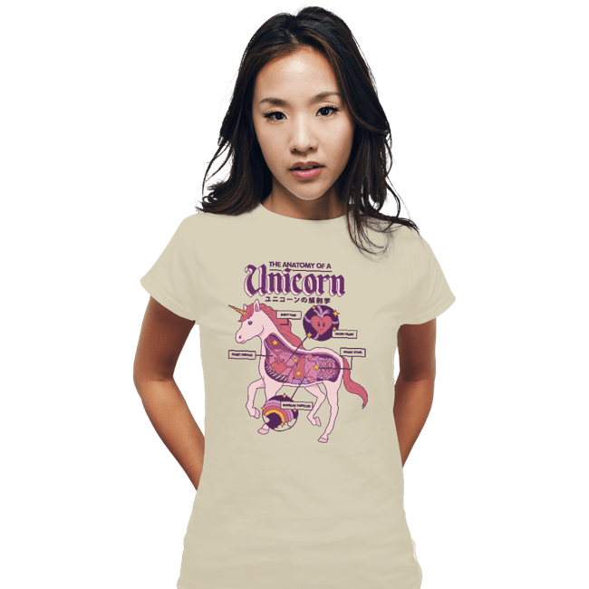 Shirts Fitted Shirts, Woman / Small / White Unicorn Anatomy