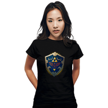Load image into Gallery viewer, Shirts Fitted Shirts, Woman / Small / Black Hylian Shield
