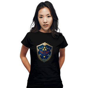 Shirts Fitted Shirts, Woman / Small / Black Hylian Shield