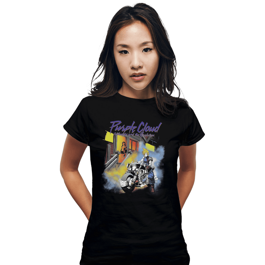 Shirts Fitted Shirts, Woman / Small / Black Purple Cloud