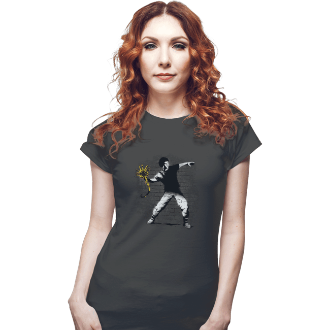 Secret_Shirts Fitted Shirts, Woman / Small / Charcoal Alien Thrower