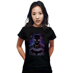 Daily_Deal_Shirts Fitted Shirts, Woman / Small / Black Glitch Batman