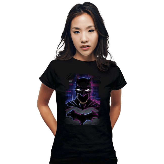 Daily_Deal_Shirts Fitted Shirts, Woman / Small / Black Glitch Batman
