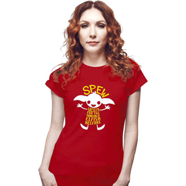 Daily_Deal_Shirts Fitted Shirts, Woman / Small / Red SPEW