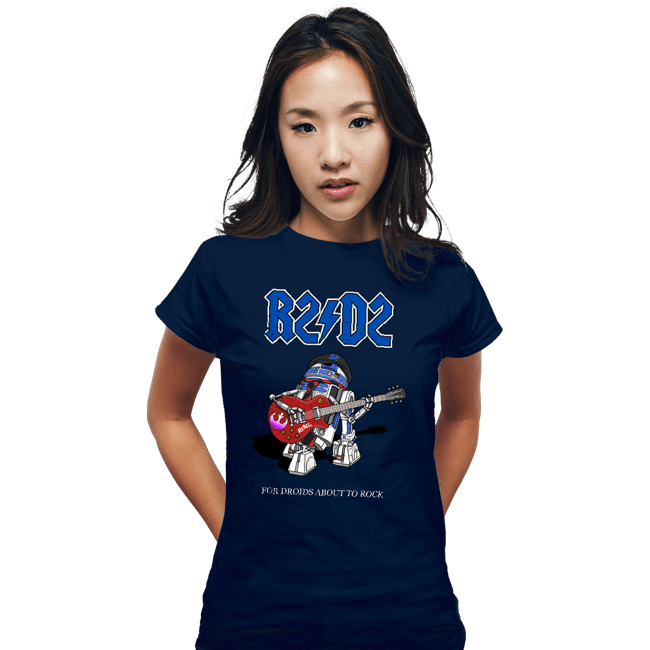 Daily_Deal_Shirts Fitted Shirts, Woman / Small / Navy Droids About To Rock