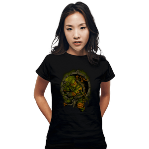 Secret_Shirts Fitted Shirts, Woman / Small / Black TMNT Mikey