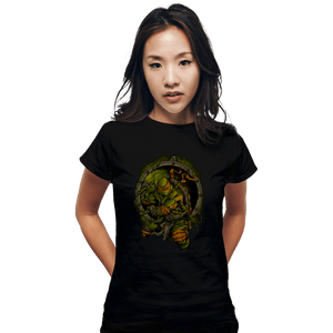 Secret_Shirts Fitted Shirts, Woman / Small / Black TMNT Mikey