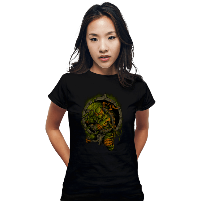 Secret_Shirts Fitted Shirts, Woman / Small / Black TMNT Mikey