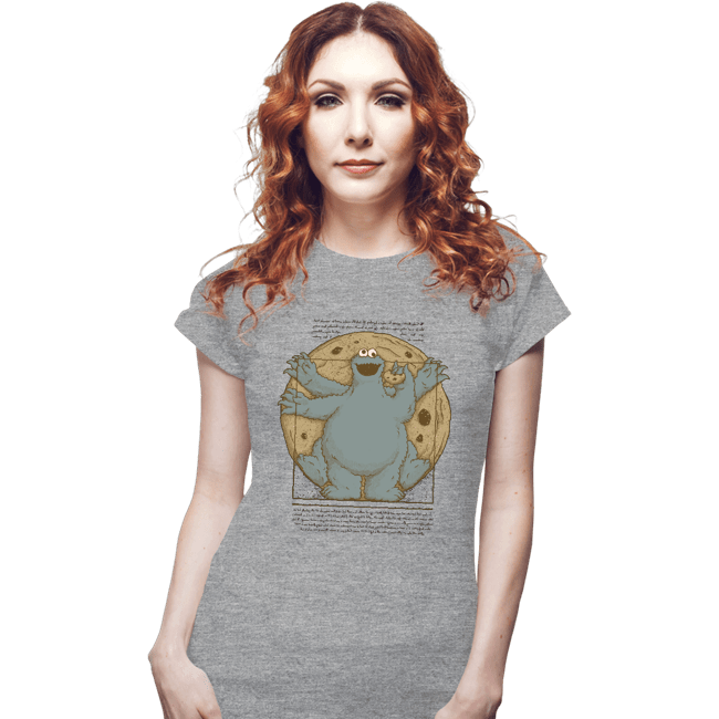 Daily_Deal_Shirts Fitted Shirts, Woman / Small / Sports Grey Vitruvian Cookie