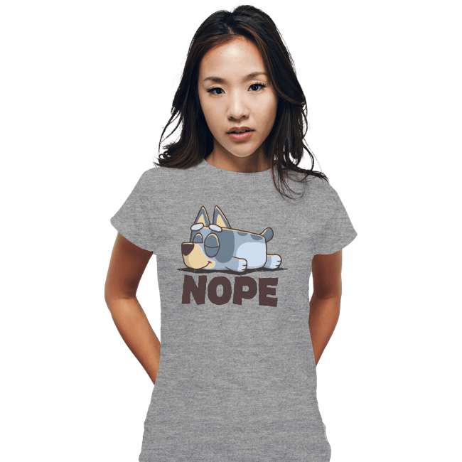 Daily_Deal_Shirts Fitted Shirts, Woman / Small / Sports Grey Lazy Heeler