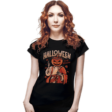 Load image into Gallery viewer, Shirts Fitted Shirts, Woman / Small / Black Halloween Is My Religion
