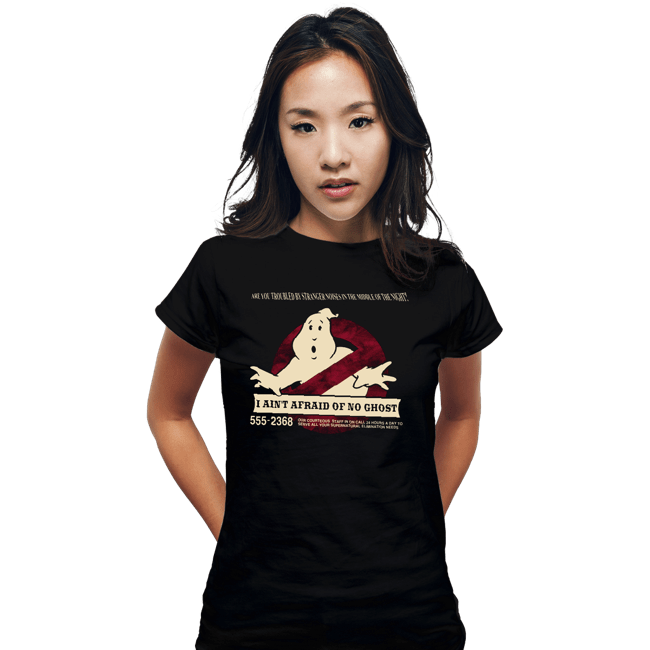 Shirts Fitted Shirts, Woman / Small / Black I Ain't Afraid Of No Ghost
