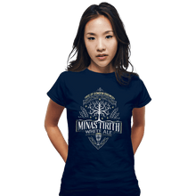 Load image into Gallery viewer, Shirts Fitted Shirts, Woman / Small / Navy Minas Tirith White Ale
