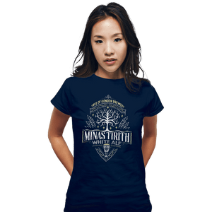 Shirts Fitted Shirts, Woman / Small / Navy Minas Tirith White Ale