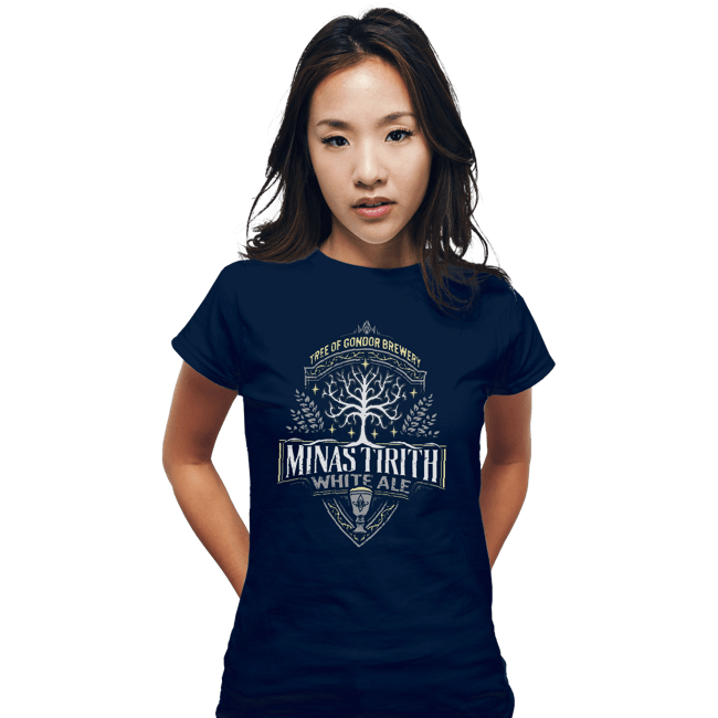 Shirts Fitted Shirts, Woman / Small / Navy Minas Tirith White Ale