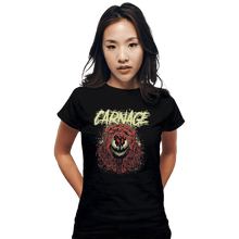 Load image into Gallery viewer, Shirts Fitted Shirts, Woman / Small / Black Carnage Red
