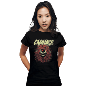 Shirts Fitted Shirts, Woman / Small / Black Carnage Red