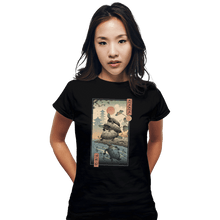 Load image into Gallery viewer, Shirts Fitted Shirts, Woman / Small / Black Kame Kame Ukiyo-e
