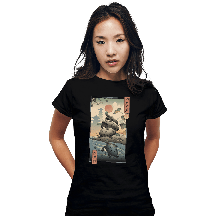 Shirts Fitted Shirts, Woman / Small / Black Kame Kame Ukiyo-e