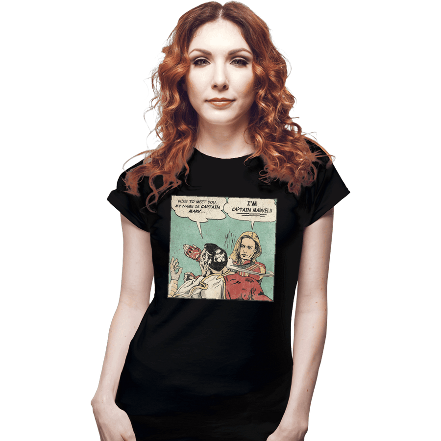 Shirts Fitted Shirts, Woman / Small / Black I'm Captain Marvel!