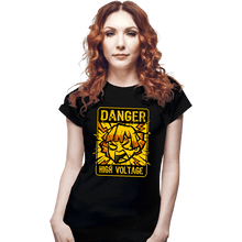 Load image into Gallery viewer, Secret_Shirts Fitted Shirts, Woman / Small / Black Danger High Voltage
