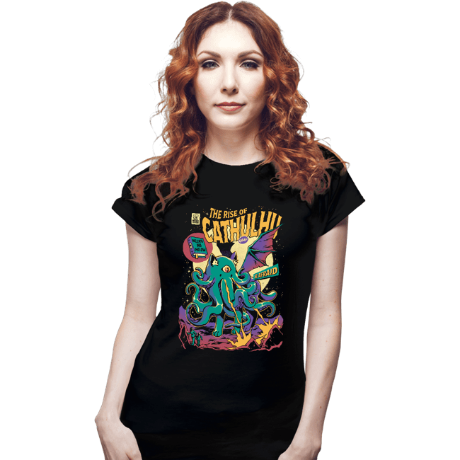 Daily_Deal_Shirts Fitted Shirts, Woman / Small / Black The Rise Of Cathulhu