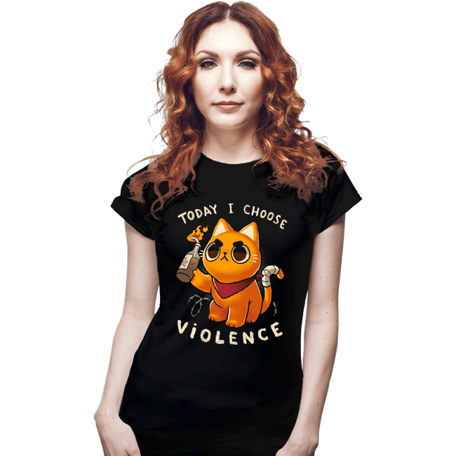Daily_Deal_Shirts Fitted Shirts, Woman / Small / Black Today I Choose Violence